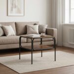vidaXL Bočný stôl Dymový dub 100 x 50 x 46 cm Kompozitné drevo – Obrázok 6