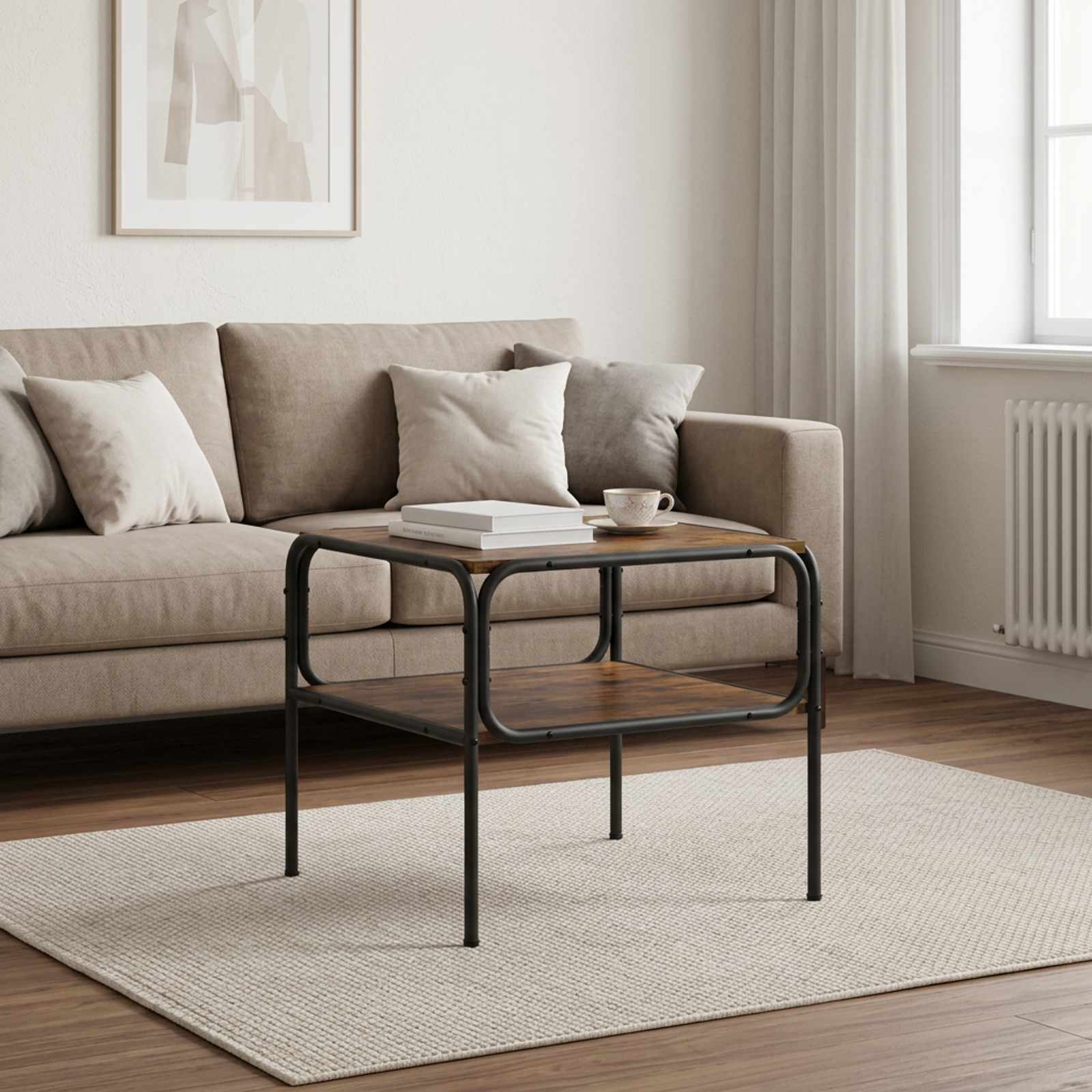 8013622_1.jpg vidaXL Bočný stôl Dymový dub 100 x 50 x 46 cm Kompozitné drevo – Obrázok 1