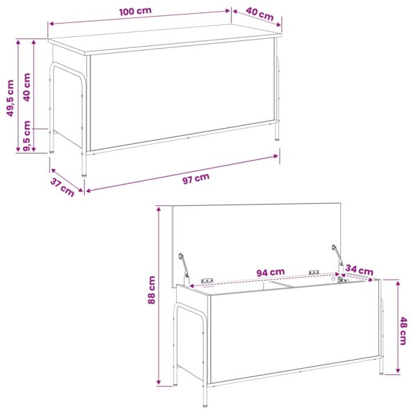 vidaXL Úložná krabica Sivý Sonoma 80 x 40 x 49,5 cm Kompozitné drevo – Obrázok 7