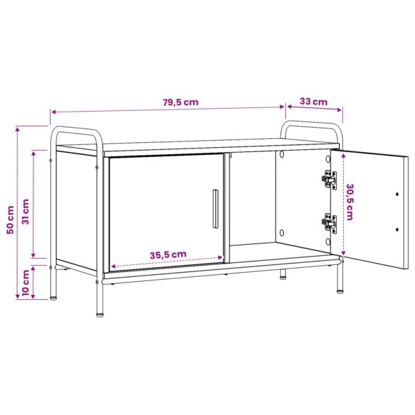 vidaXL TV skrinka 79,5 x 33 x 50 cm Sivý Sonoma Kompozitné drevo – Obrázok 9