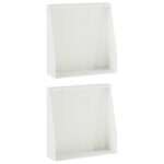 vidaXL Oporný múr 2 ks 40 x 12 x 30 cm Oceľ Biela – Obrázok 2