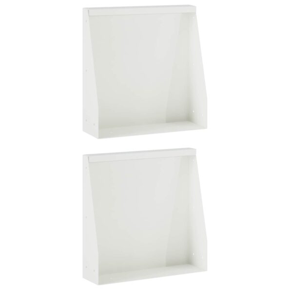 vidaXL Oporný múr 2 ks 40 x 12 x 30 cm Oceľ Biela – Obrázok 2
