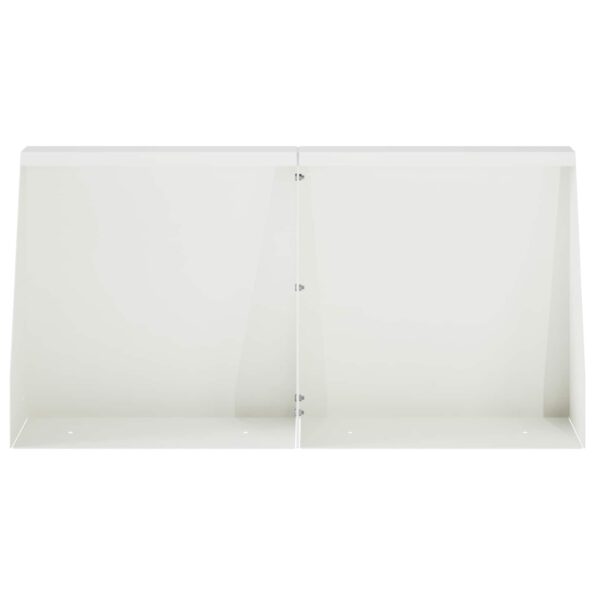 vidaXL Oporný múr 2 ks 40 x 12 x 30 cm Oceľ Biela – Obrázok 3