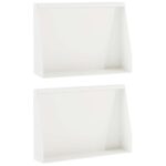 vidaXL Oporný múr 2 ks 60 x 12 x 40 cm Oceľ Biela – Obrázok 2