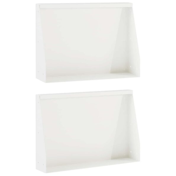 vidaXL Oporný múr 2 ks 60 x 12 x 40 cm Oceľ Biela – Obrázok 2