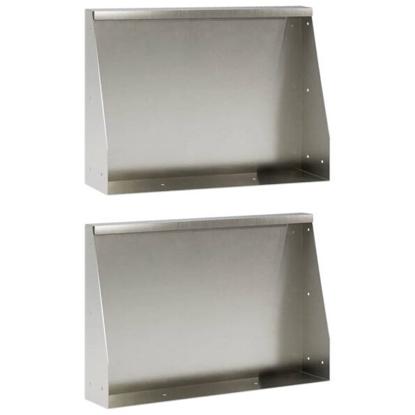 vidaXL Oporný múr 2 ks 60 x 12 x 50 cm Nehrdzavejúca oceľ Strieborná – Obrázok 2