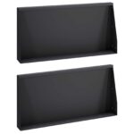 vidaXL Oporný múr 2 ks 80 x 12 x 30 cm Oceľ Čierna – Obrázok 2