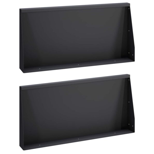 vidaXL Oporný múr 2 ks 80 x 12 x 30 cm Oceľ Čierna – Obrázok 2