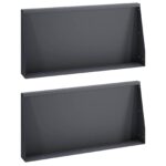vidaXL Oporný múr 2 ks 80 x 12 x 50 cm Oceľ Antracitová – Obrázok 2