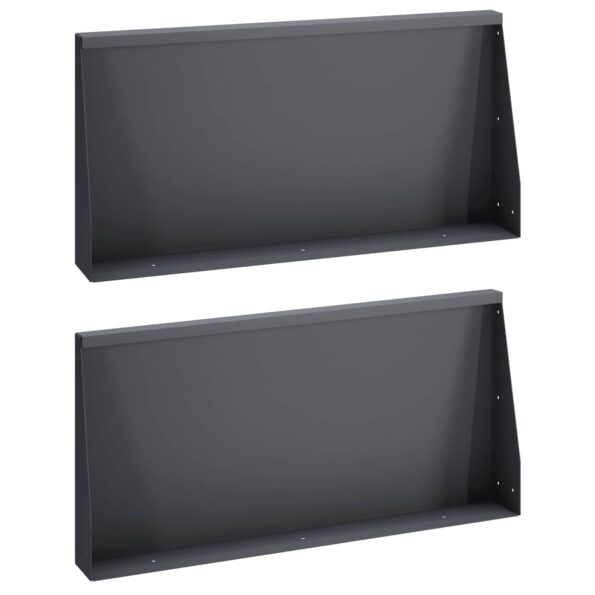 vidaXL Oporný múr 2 ks 80 x 12 x 50 cm Oceľ Antracitová – Obrázok 2