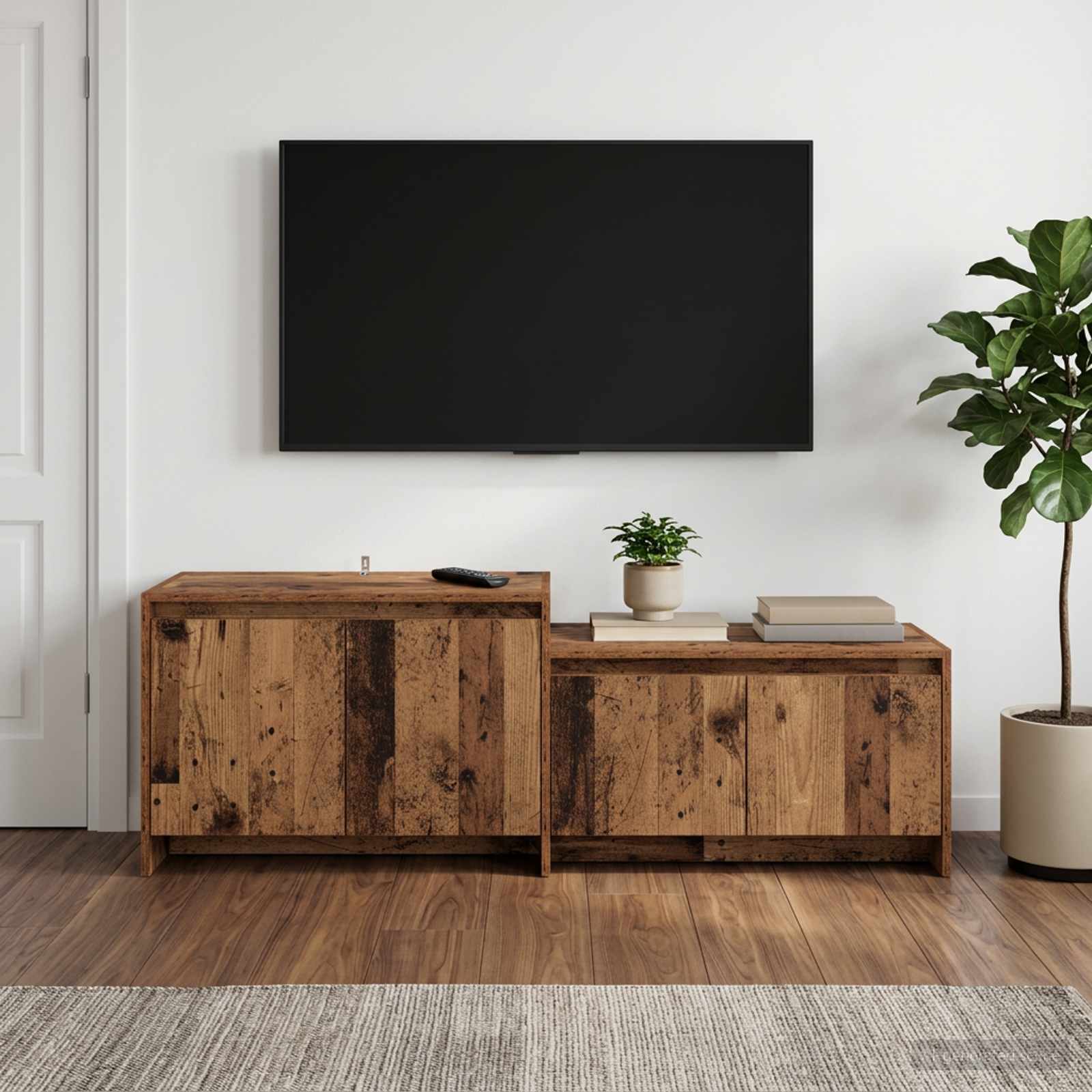 8019255_1.jpg vidaXL TV skrinka 147 x 35 x 50 cm Dubové drevo Kompozitné drevo – Obrázok 1