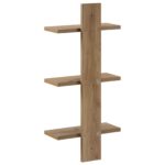 vidaXL Nástenná polica Dub artisan 30 x 13,5 x 64,5 cm – Obrázok 4