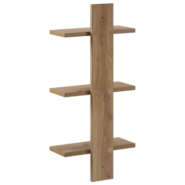 vidaXL Nástenná polica Dub artisan 30 x 13,5 x 64,5 cm – Obrázok 4