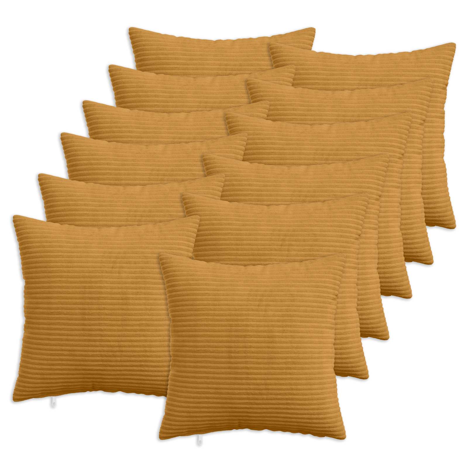 910410_1.jpg vidaXL Poťah na podložku 12 pcs HEERLEN Žltá 45 x 45 cm manšestr – Obrázok 1