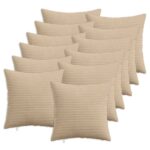 vidaXL Poťah na podložku 12 pcs HEERLEN Sivohnedá 50 x 50 cm manšestr