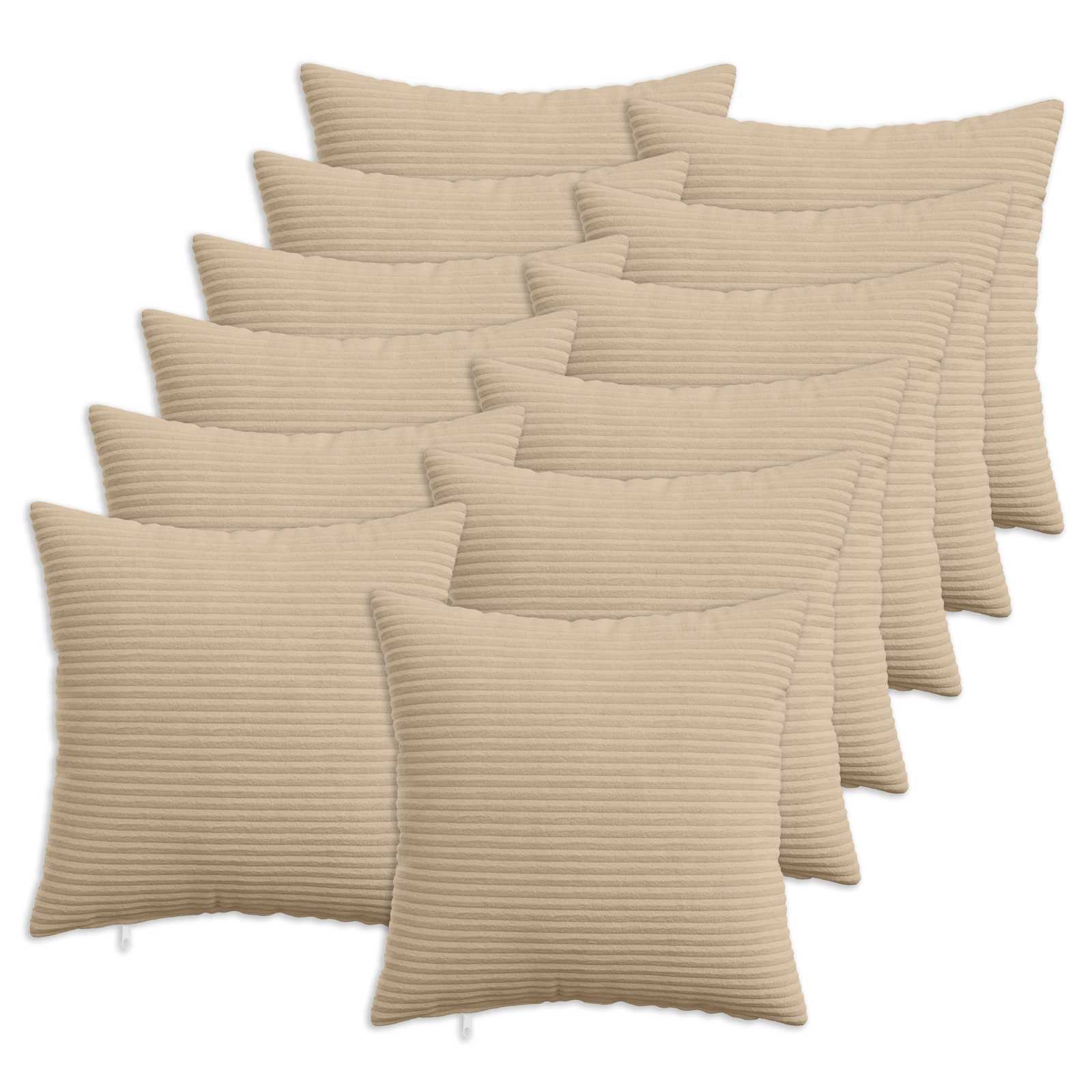 910908_1.jpg vidaXL Poťah na podložku 12 pcs HEERLEN Sivohnedá 50 x 50 cm manšestr – Obrázok 1