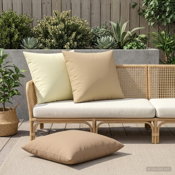 vidaXL Poťah na podložku 2 pcs HEERLEN Béžová 80 x 80 cm Polyester – Obrázok 3