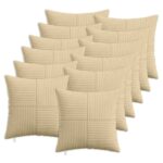 vidaXL Poťah na podložku 12 pcs ALMELO Šedá zelená 40 x 40 cm manšestr