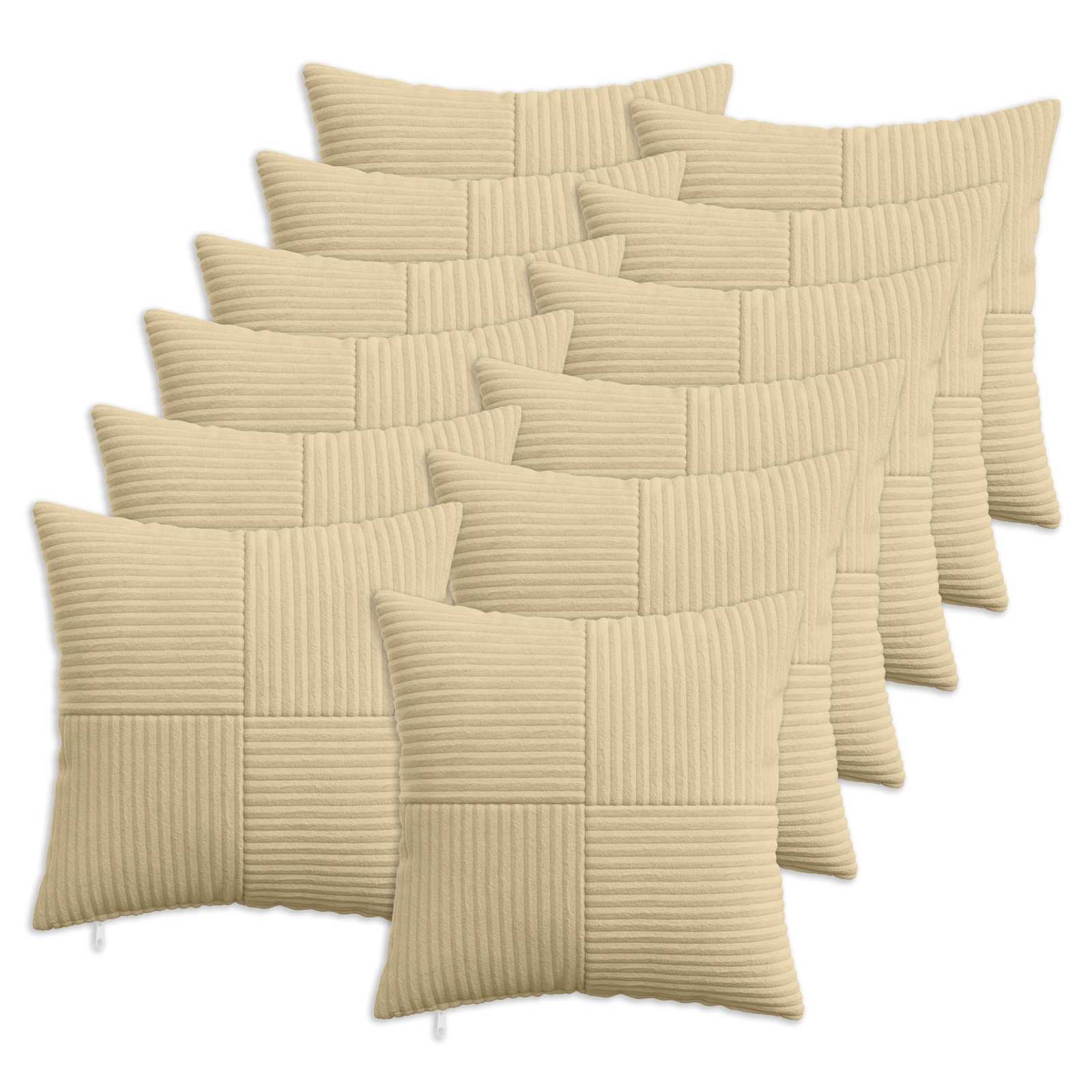914184_1.jpg vidaXL Poťah na podložku 12 pcs ALMELO Šedá zelená 40 x 40 cm manšestr – Obrázok 1