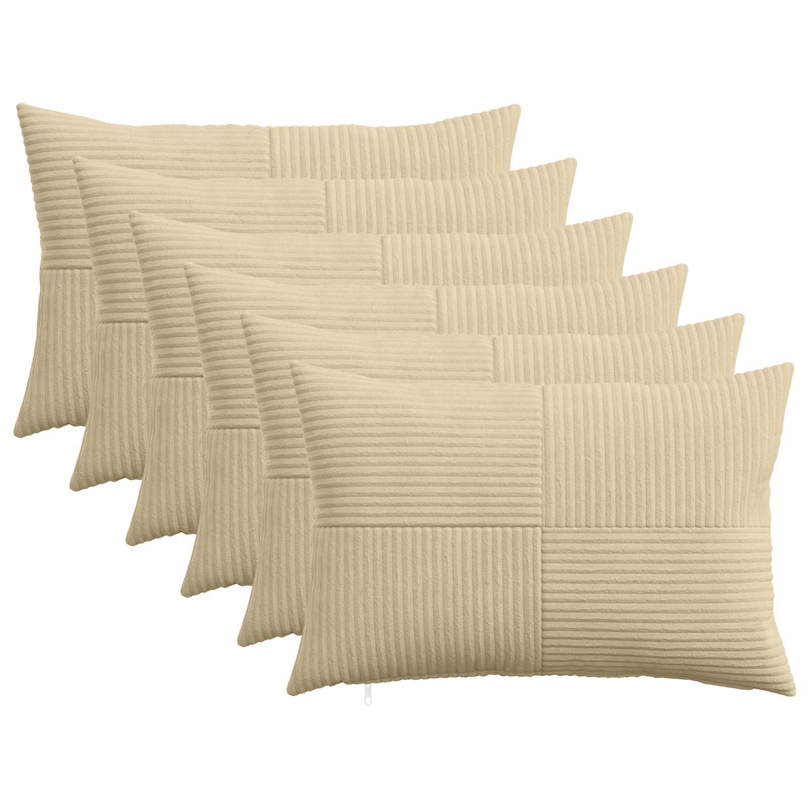 914396_1.jpg vidaXL Poťah na podložku 6 pcs ALMELO Šedá zelená 40 x 60 cm manšestr – Obrázok 1