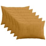 vidaXL Poťah na podložku 6 pcs ALMELO Žltá 40 x 60 cm manšestr