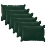 vidaXL Poťah na podložku 6 pcs HOUTEN Tmavozelená 30 x 50 cm Zamat – Obrázok 2