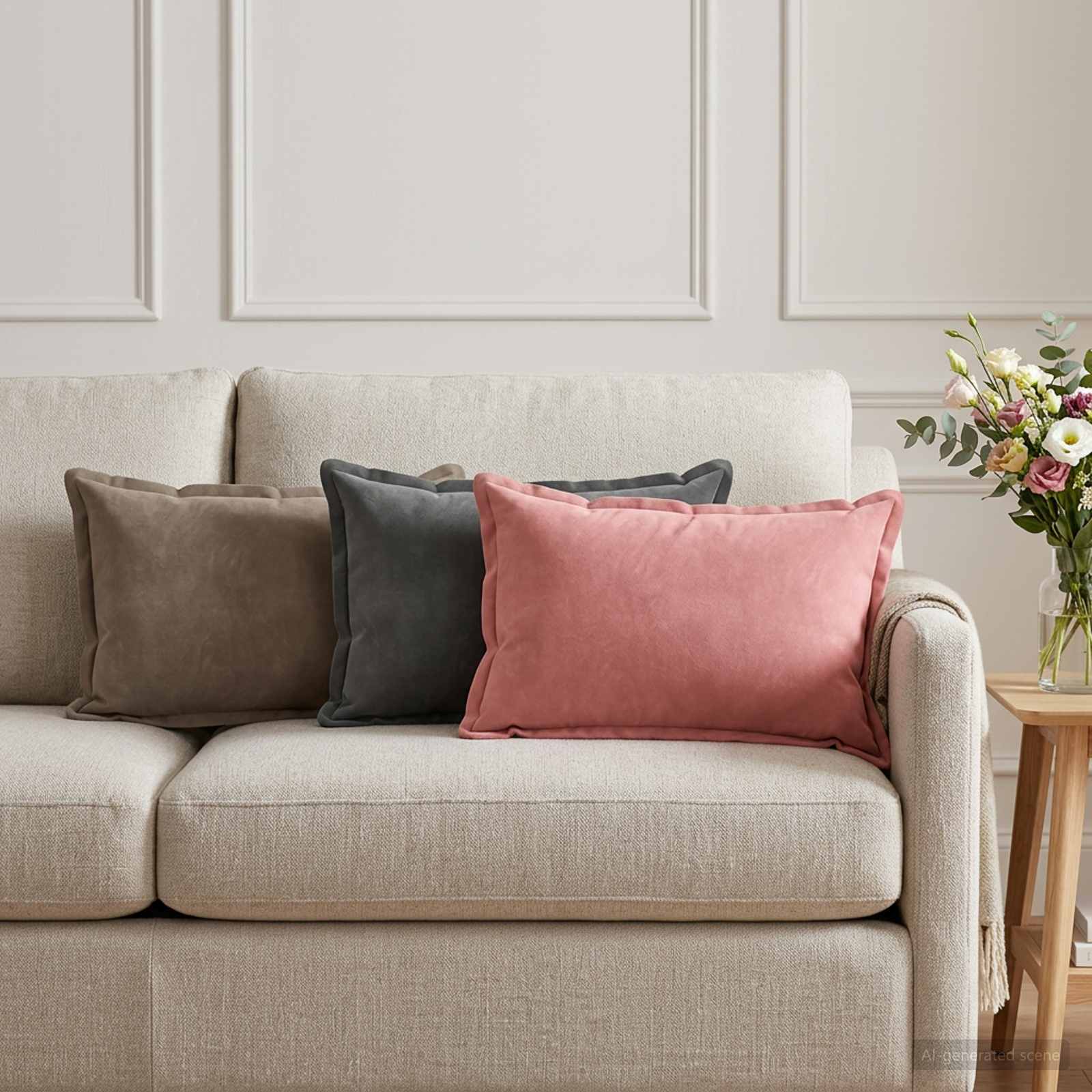 916080_1.jpg vidaXL Poťah na podložku 6 pcs HOUTEN Ružová 30 x 50 cm Zamat – Obrázok 1