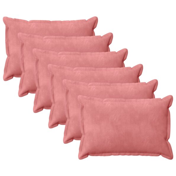 vidaXL Poťah na podložku 6 pcs HOUTEN Ružová 30 x 50 cm Zamat – Obrázok 2