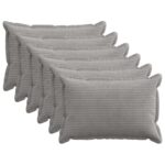 vidaXL Poťah na podložku 6 ks HOUTEN Svetlosivá 30 x 50 cm manšestr