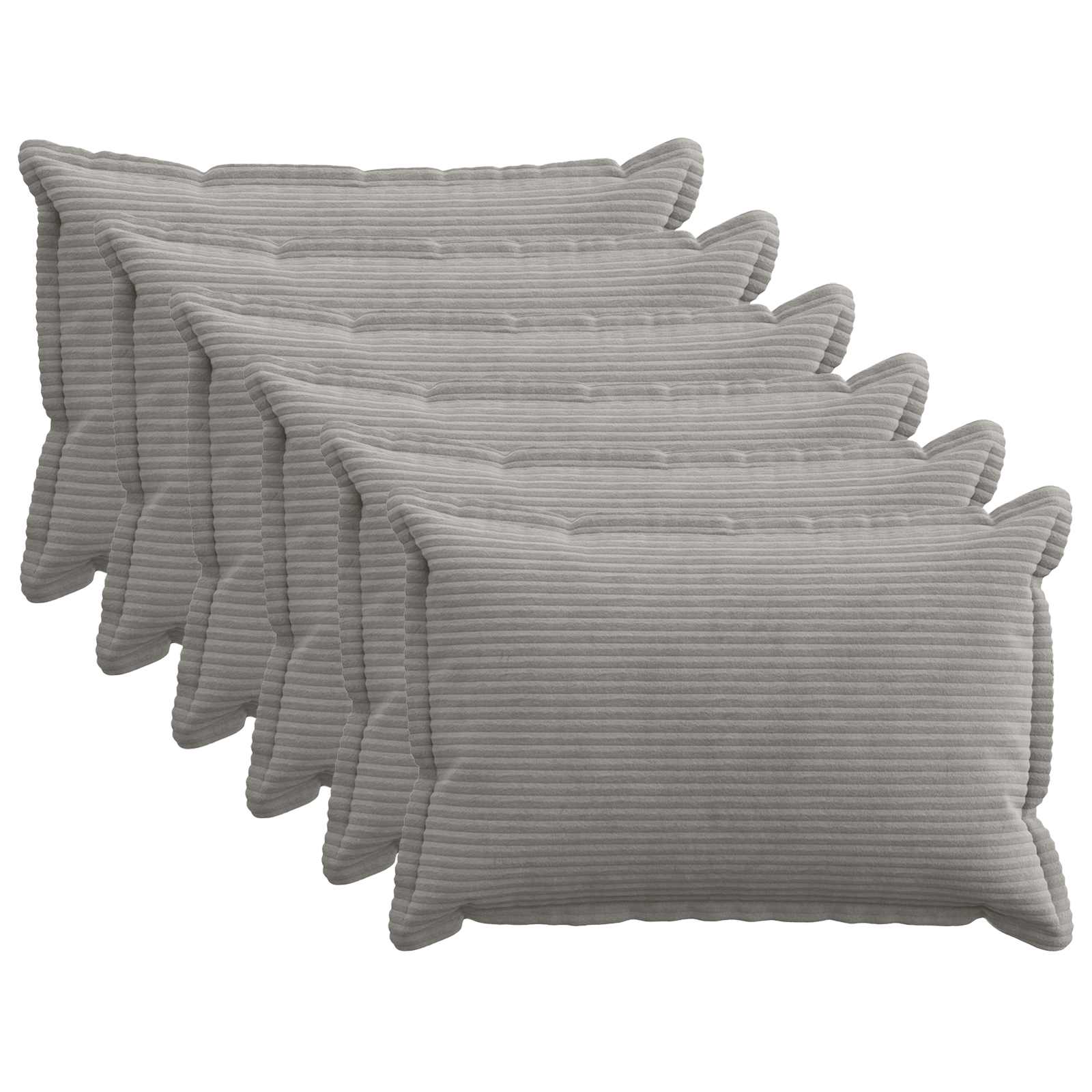 916132_1.jpg vidaXL Poťah na podložku 6 ks HOUTEN Svetlosivá 30 x 50 cm manšestr – Obrázok 1