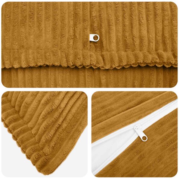 vidaXL Poťah na podložku 2 ks HOUTEN Žltá 50 x 70 cm manšestr – Obrázok 4