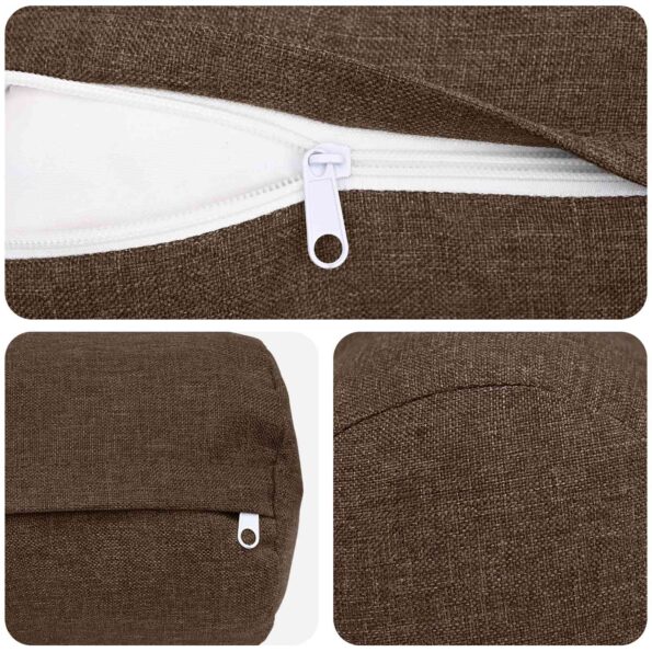 vidaXL Podložka s vankúšom HEERLEN 6 ks Hnedá Látka – Obrázok 5
