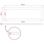 vidaXL Obdĺžnikový stôl 90 x 50 x 3,5 cm Obdĺžnikový Biela – Obrázok 8