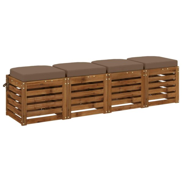 vidaXL 4-dielne sedadlové vankúše SOEST 4 pcs 100% polyester Sivohnedá – Obrázok 2