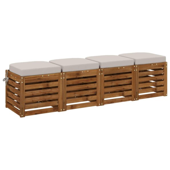 vidaXL 4-dielne sedadlové vankúše SOEST 4 pcs 100% polyester Biela – Obrázok 2