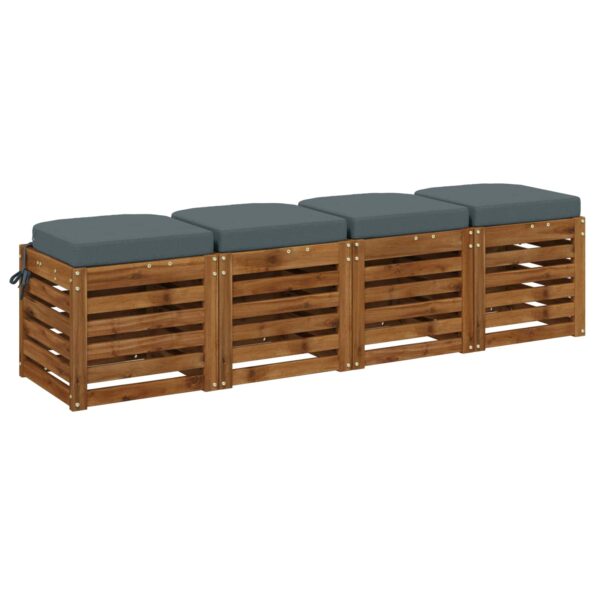 vidaXL 4-dielne sedadlové vankúše SOEST 4 pcs 100% polyester Modrá – Obrázok 2