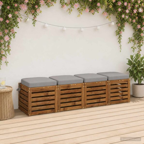 vidaXL 4-dielne sedacie vankúše SOEST 4 pcs 100% polyester Sivá – Obrázok 8