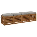 vidaXL 4-dielne sedacie vankúše SOEST 4 pcs 100% polyester Sivá – Obrázok 2