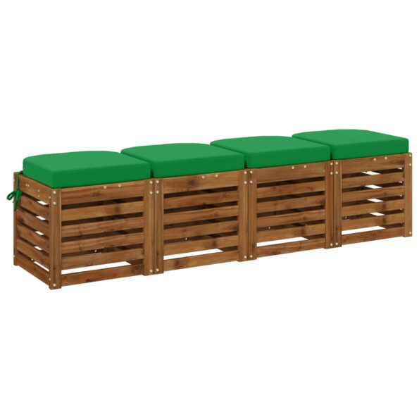 vidaXL 4-dielne sedadlové vankúše SOEST 4 pcs 100% polyester Zelená – Obrázok 2