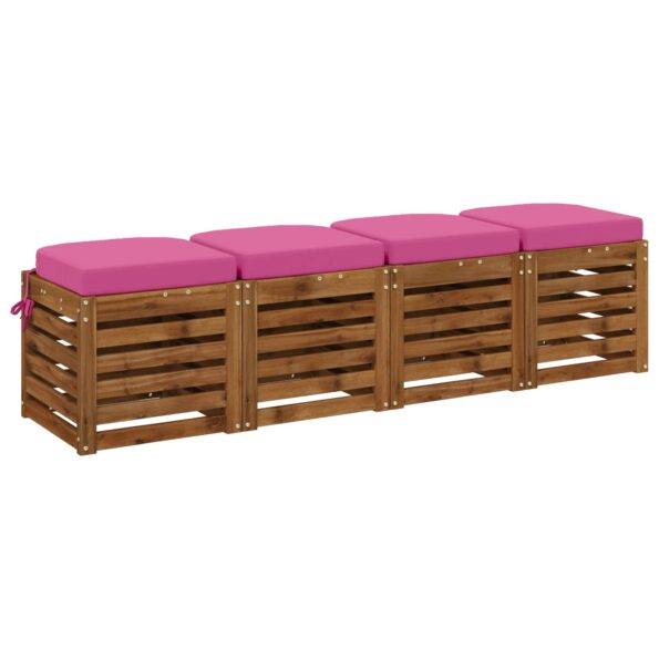vidaXL 4-dielne sedadlové vankúše SOEST 4 pcs 100% polyester Ružová – Obrázok 2