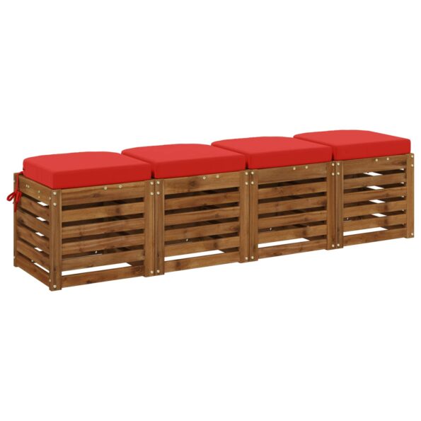 vidaXL 4-dielne sedadlové vankúše SOEST 4 pcs 100% polyester Červená – Obrázok 2