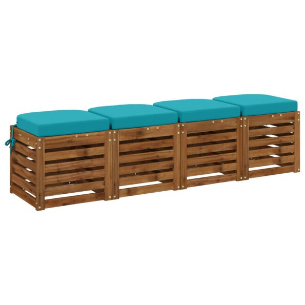 vidaXL 4-dielne sedadlové vankúše SOEST 4 pcs 100% polyester Tyrkysová – Obrázok 2