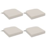 vidaXL 4-dielne sedadlové vankúše SOEST 4 pcs 100% polyester Biela – Obrázok 2