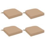 vidaXL 4-dielne sedadlové vankúše SOEST 4 pcs 100% polyester Piesková – Obrázok 2