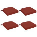 vidaXL 4-dielne sedadlové vankúše SOEST 4 pcs 100% polyester Červená – Obrázok 2