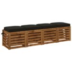 vidaXL 4-dielne sedadlové vankúše SOEST 4 pcs 100% polyester Čierna – Obrázok 2