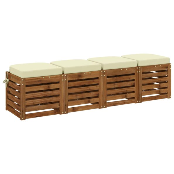 vidaXL 4-dielne sedadlové vankúše SOEST 4 pcs 100% polyester Krémová – Obrázok 2