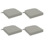 vidaXL 4-dielne sedadlové vankúše SOEST 4 pcs 100% polyester Sivá – Obrázok 2