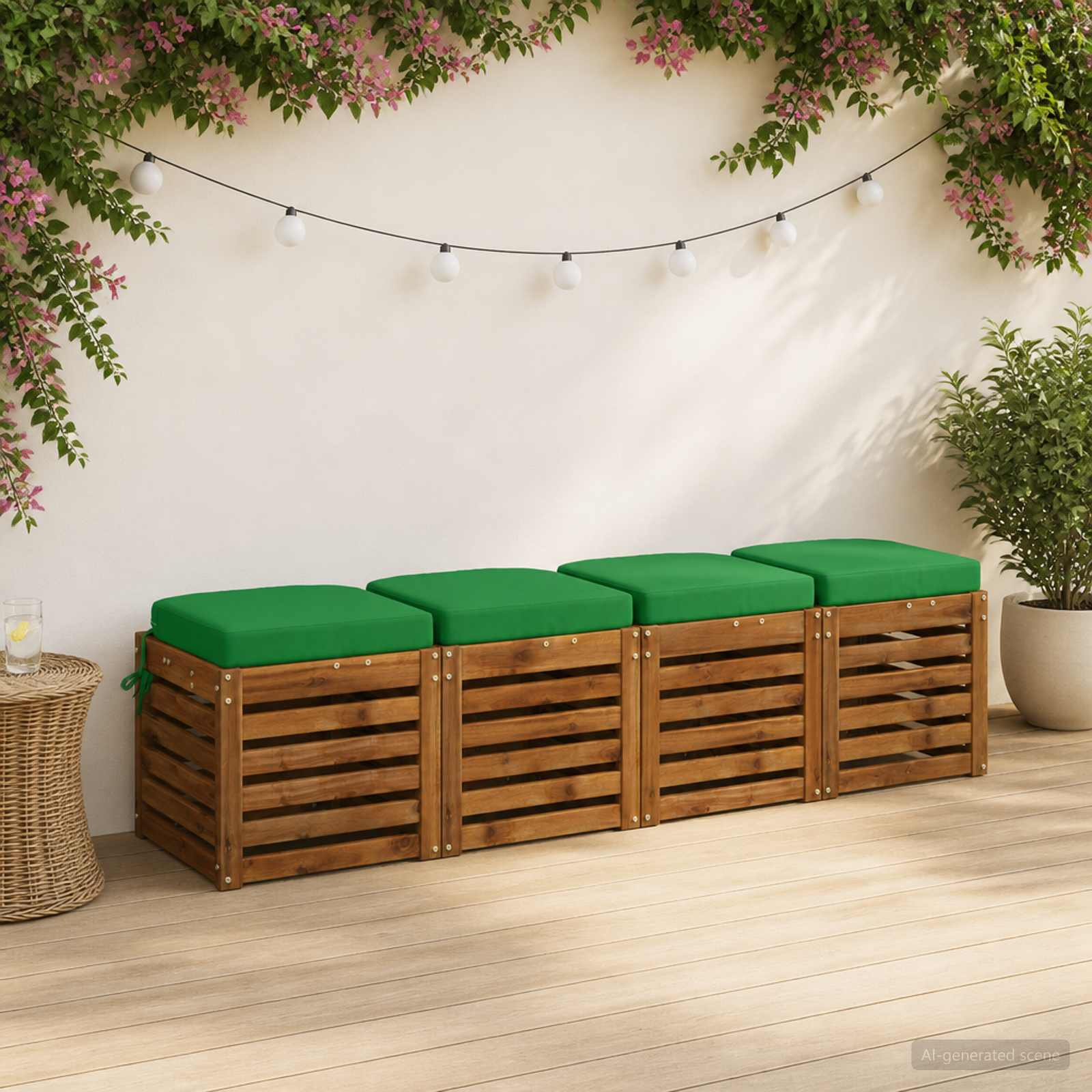 945264_1.jpg vidaXL 4-dielne sedadlové vankúše SOEST 4 pcs 100% polyester Zelená – Obrázok 1