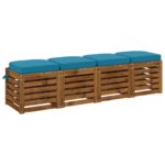 vidaXL 4-dielne sedadlové vankúše SOEST 4 pcs 100% polyester – Obrázok 3